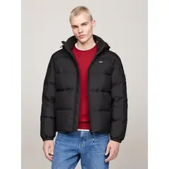TOMMY HILFIGER - Parka Essential Acolchada Con Gorro Negro Tommy Jeans