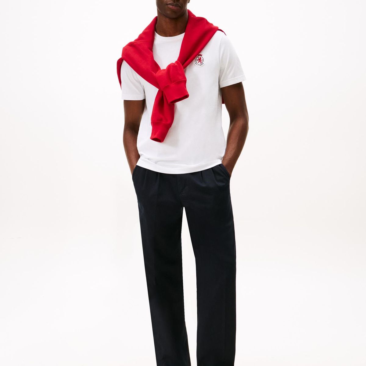 TOMMY HILFIGER - Polera Logo Crest Regular Fit Blanco Tommy Hilfiger