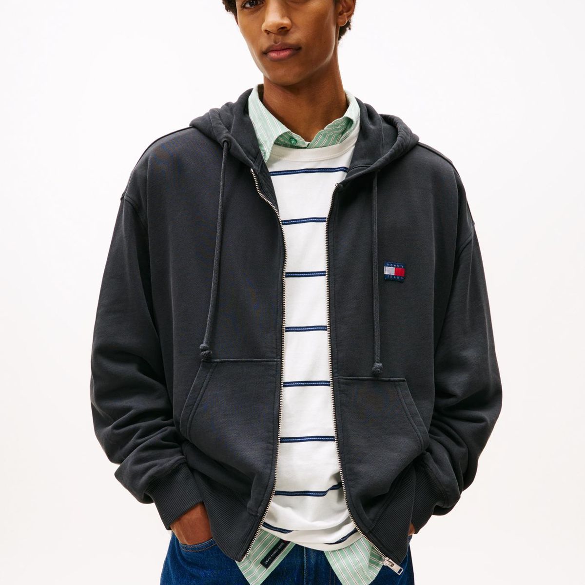 TOMMY HILFIGER - Polerón Hoodie 90S New Classic Gris Tommy Jeans