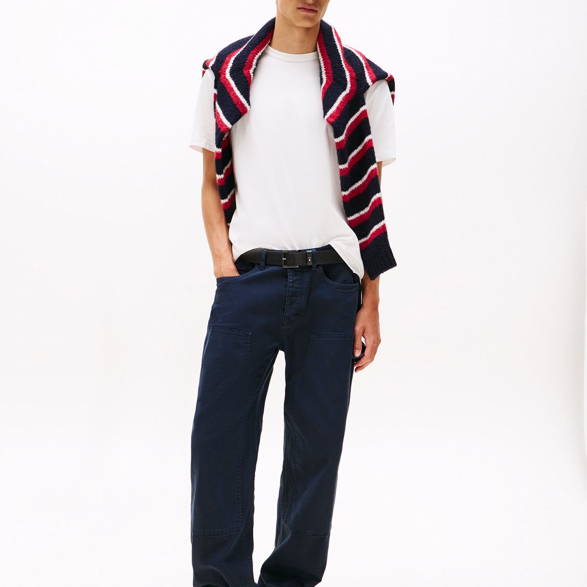 TOMMY HILFIGER - Polera Relaxed  Fit Crest Logo Blanco Tommy Jeans