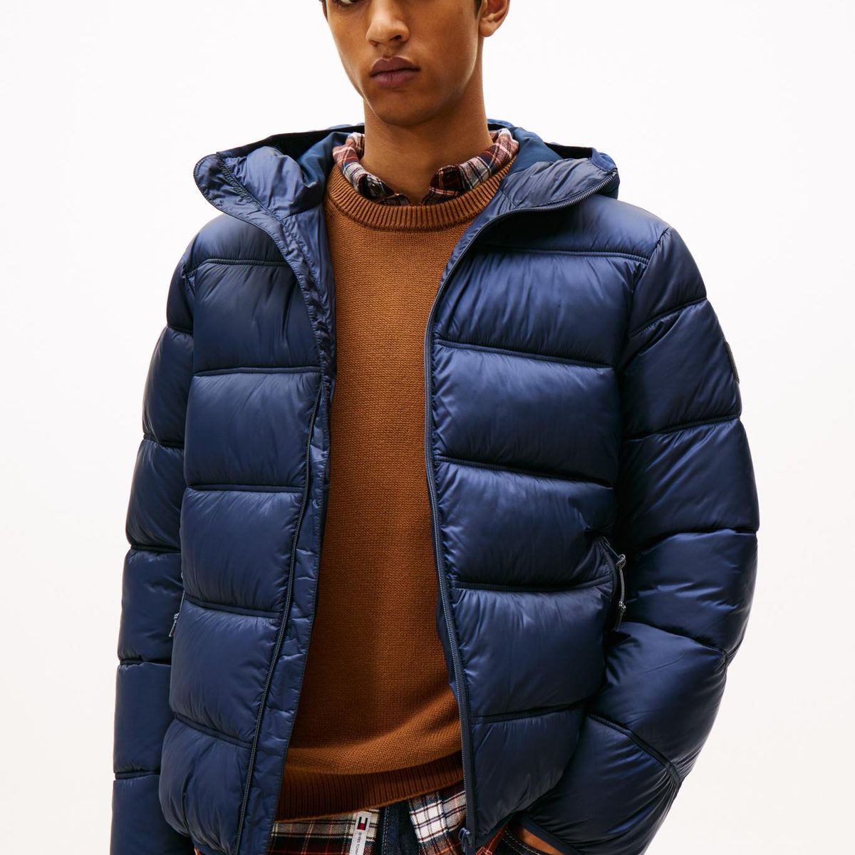 TOMMY HILFIGER - Parka Acolchada Hooded Con Logo Azul Tommy Jeans