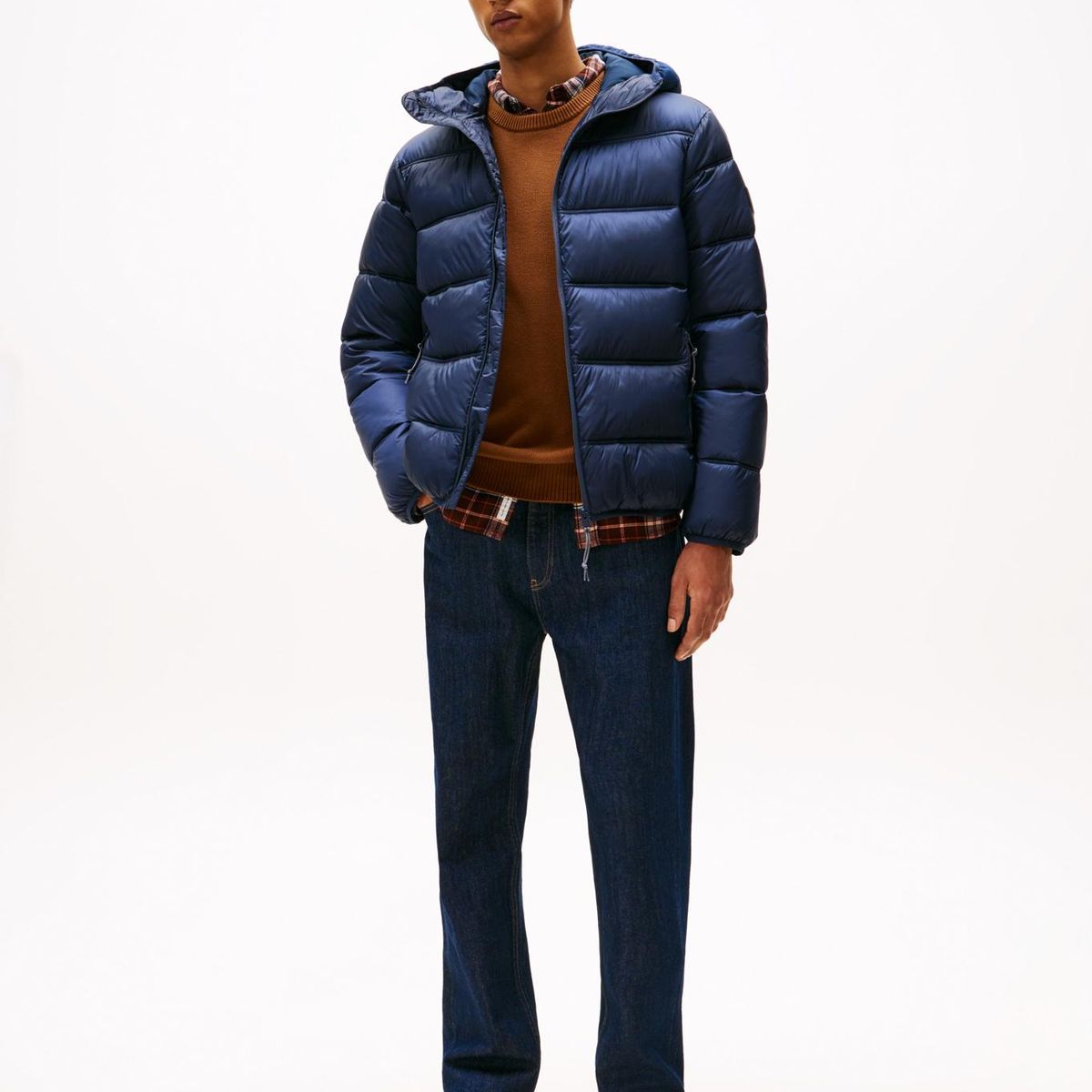TOMMY HILFIGER - Parka Acolchada Hooded Con Logo Azul Tommy Jeans