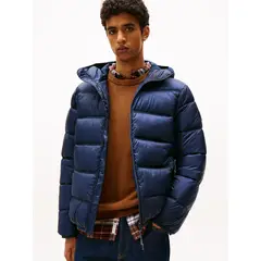 TOMMY HILFIGER - Parka Acolchada Hooded Con Logo Azul Tommy Jeans