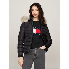 TOMMY HILFIGER - Parka Hooded Basic Acolchada Negro Tommy Jeans