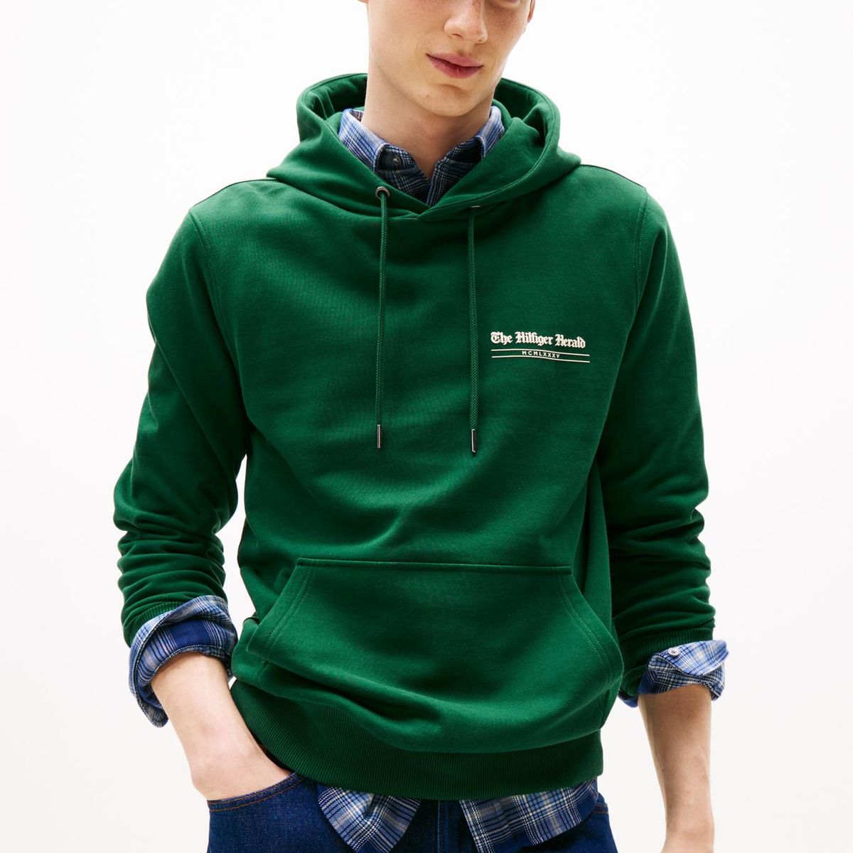 TOMMY HILFIGER - Polerón Hoodie Logo Gráfico Verde Tommy Hilfiger