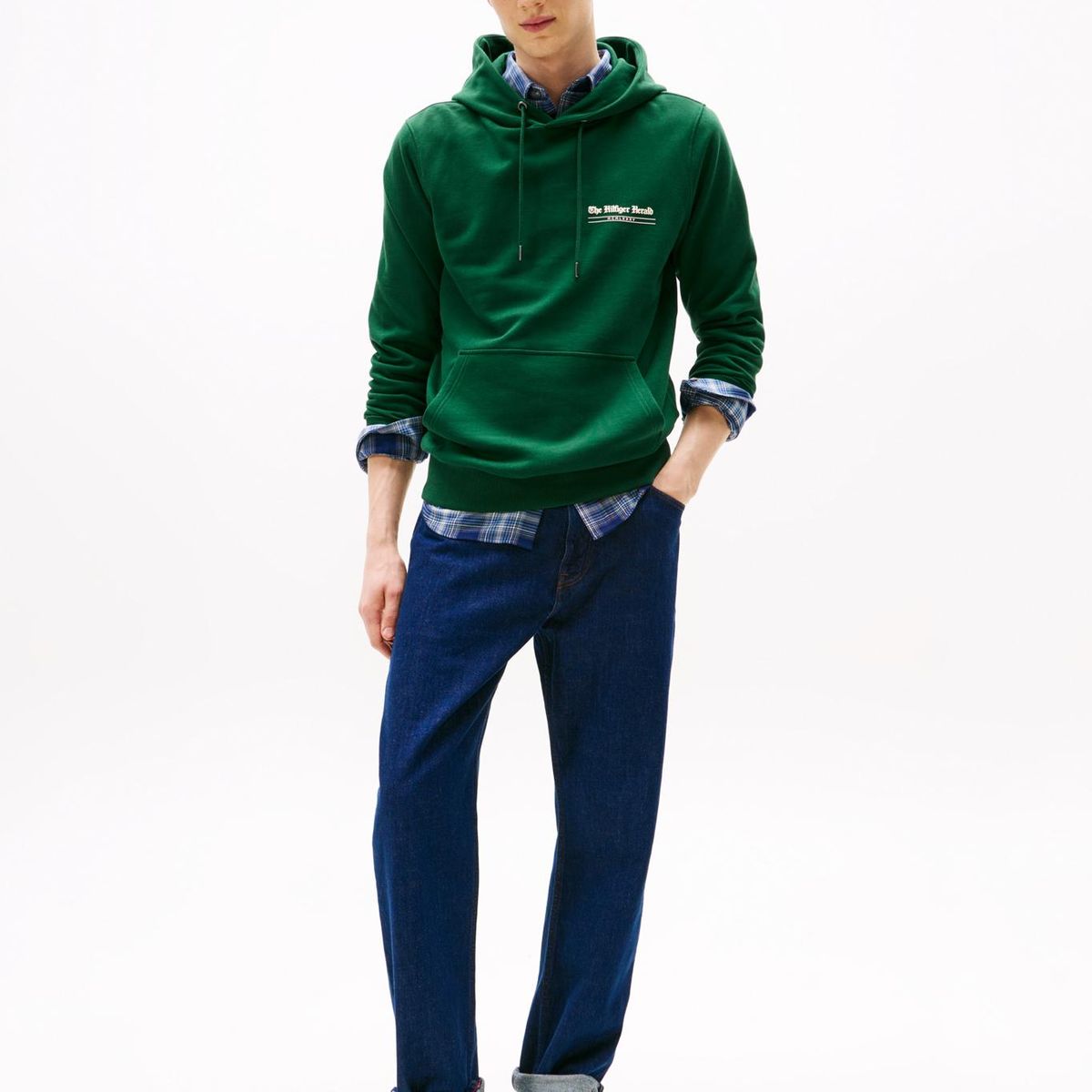 TOMMY HILFIGER - Polerón Hoodie Logo Gráfico Verde Tommy Hilfiger