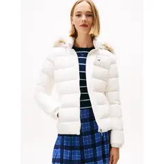 TOMMY HILFIGER - Parka Hooded Basic Acolchada Blanco Tommy Jeans