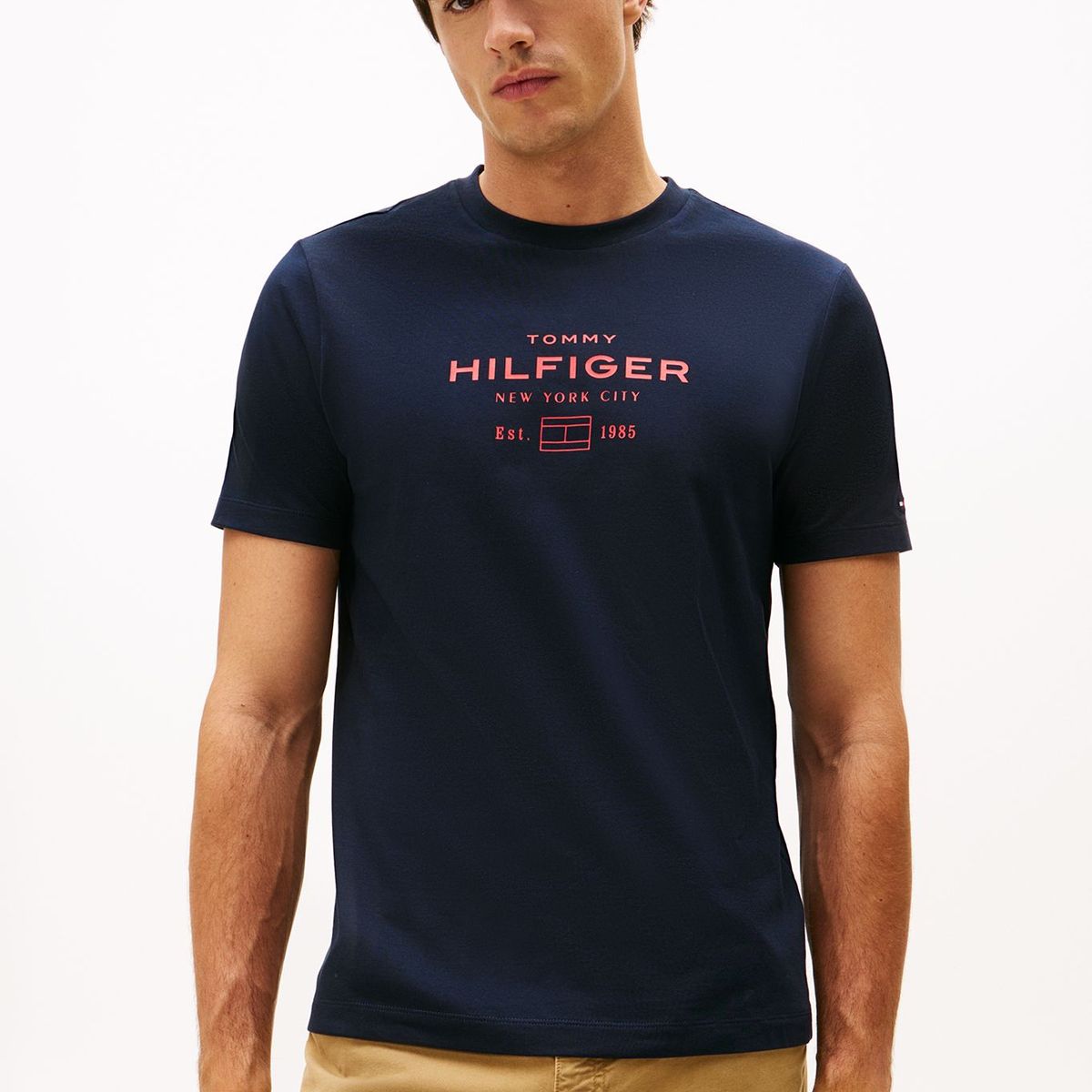 TOMMY HILFIGER - Polera Stack Graphic Logo Azul Tommy Hilfiger