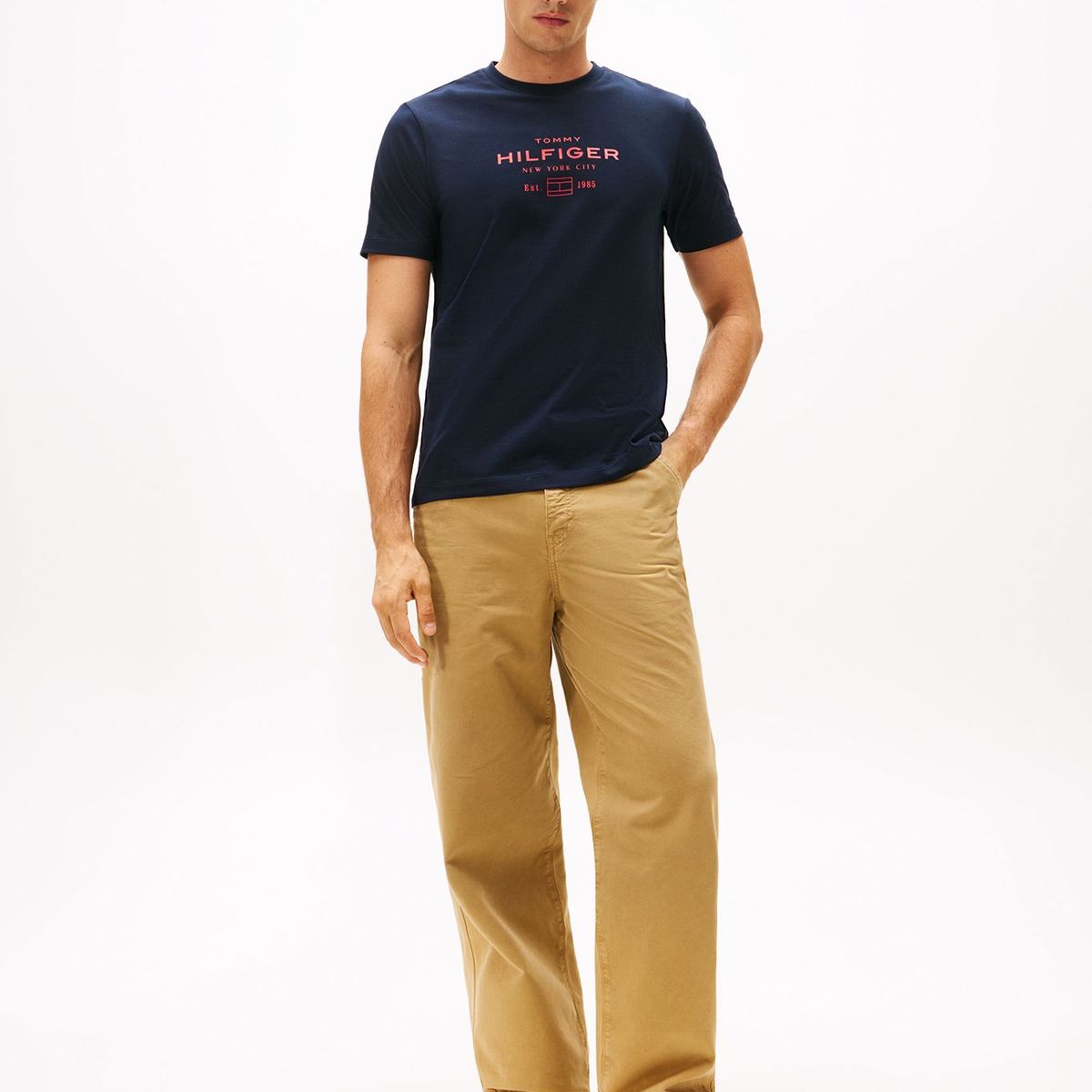 TOMMY HILFIGER - Polera Stack Graphic Logo Azul Tommy Hilfiger