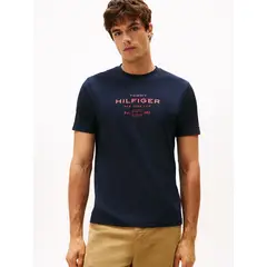 TOMMY HILFIGER - Polera Stack Graphic Logo Azul