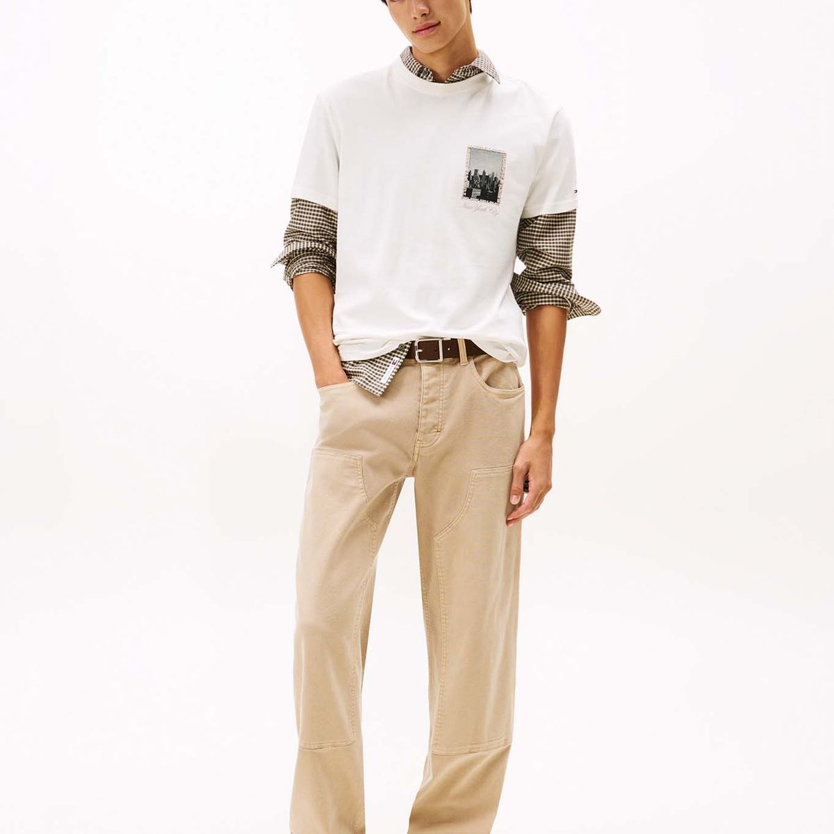 TOMMY HILFIGER - Polera Regular Fit Photo Logo Blanco Tommy Jeans