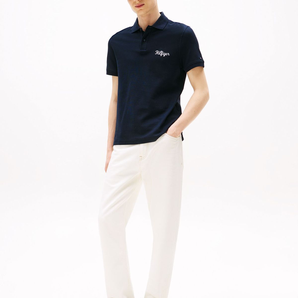 TOMMY HILFIGER - Polo Con Logo Gráfico Regular Fit Azul Tommy Hilfiger