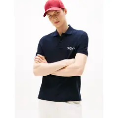 TOMMY HILFIGER - Polo Con Logo Gráfico Regular Fit Azul