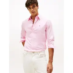 TOMMY HILFIGER - Camisa Core De Popelín Regular Fit Rosado