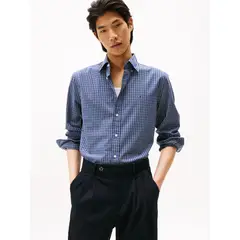 TOMMY HILFIGER - Camisa Th Flex De Corte Regular Azul