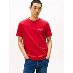 TOMMY HILFIGER - Polera Con Logo Gráfico Regular Fit Rojo