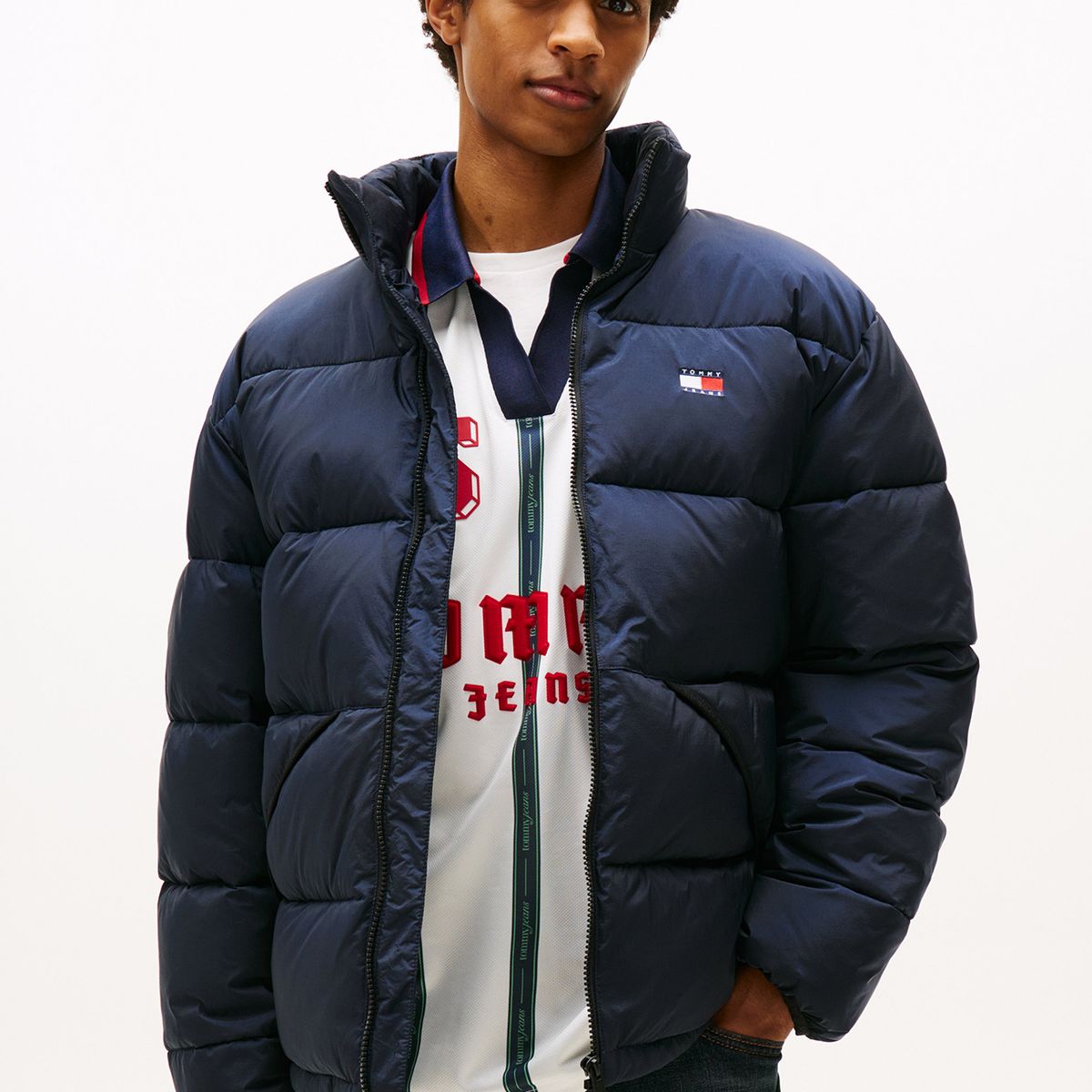TOMMY HILFIGER - Parka Acolchada Con Efecto Arrugado Azul Tommy Jeans