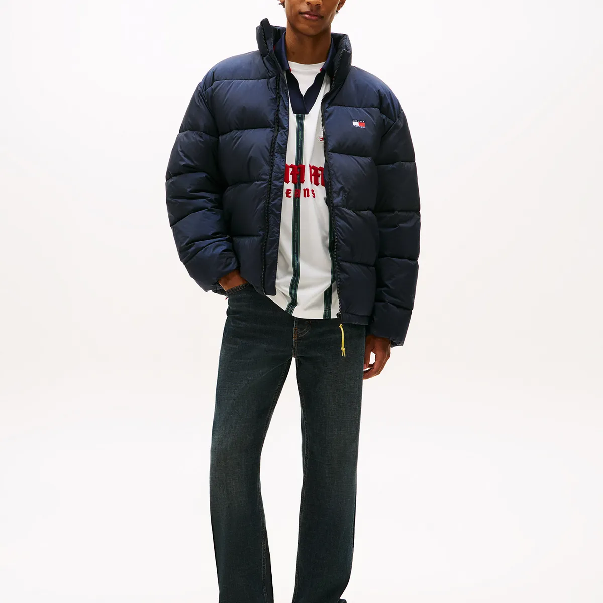 TOMMY HILFIGER - Parka Acolchada Con Efecto Arrugado Azul Tommy Jeans