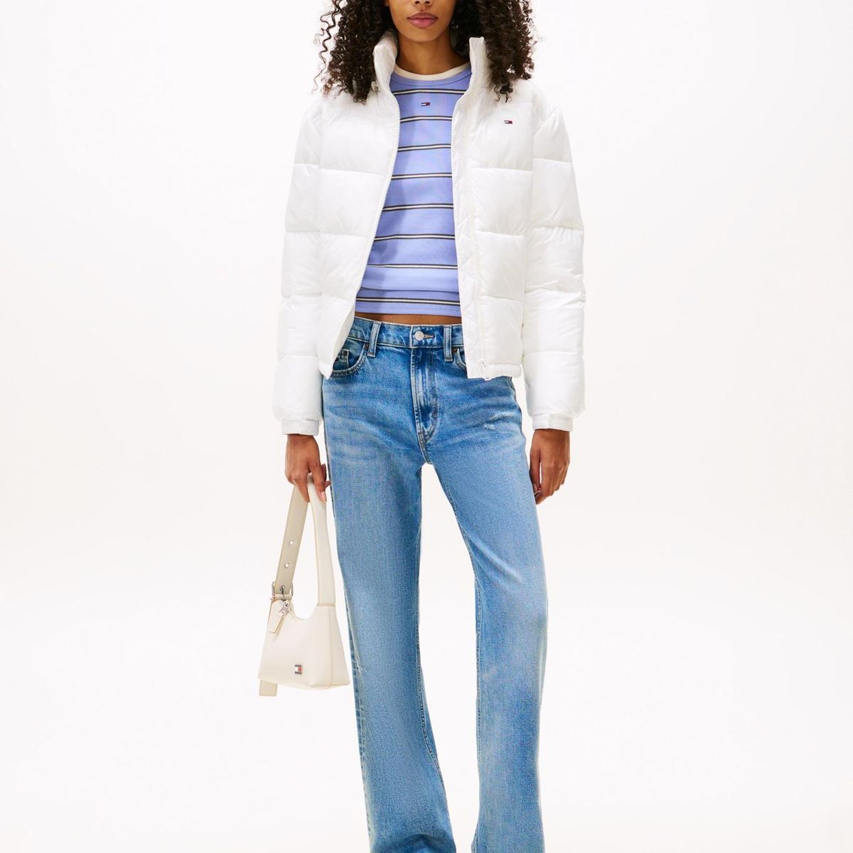 TOMMY HILFIGER - Parka Hooded Acolchada Packable Blanco Tommy Jeans