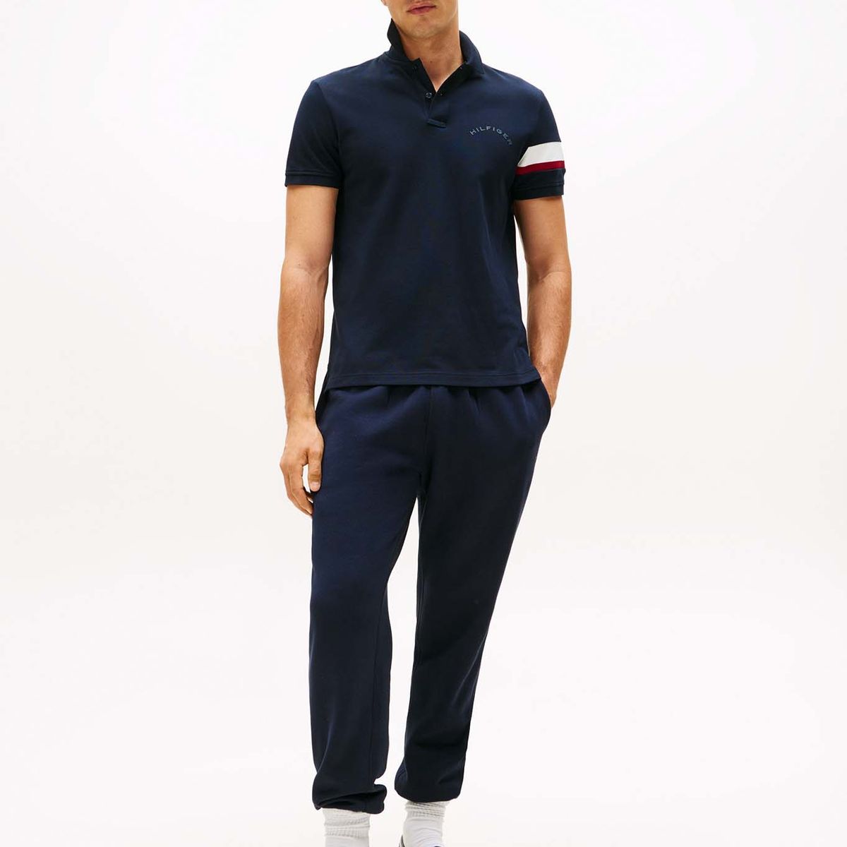 TOMMY HILFIGER - Polo Regular Fit Stripe Logo Azul Tommy Hilfiger