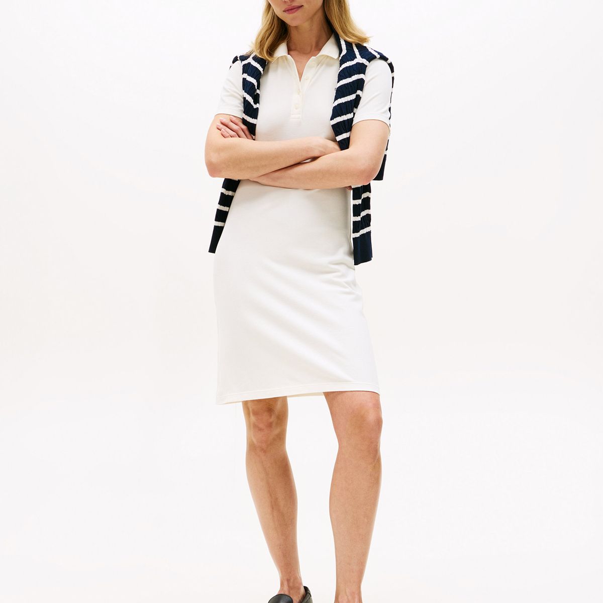 TOMMY HILFIGER - Vestido Polo 1985 De Corte Slim Blanco Tommy Hilfiger