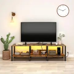 YOMYM - Mueble de TV 120×27×50cm Marrón