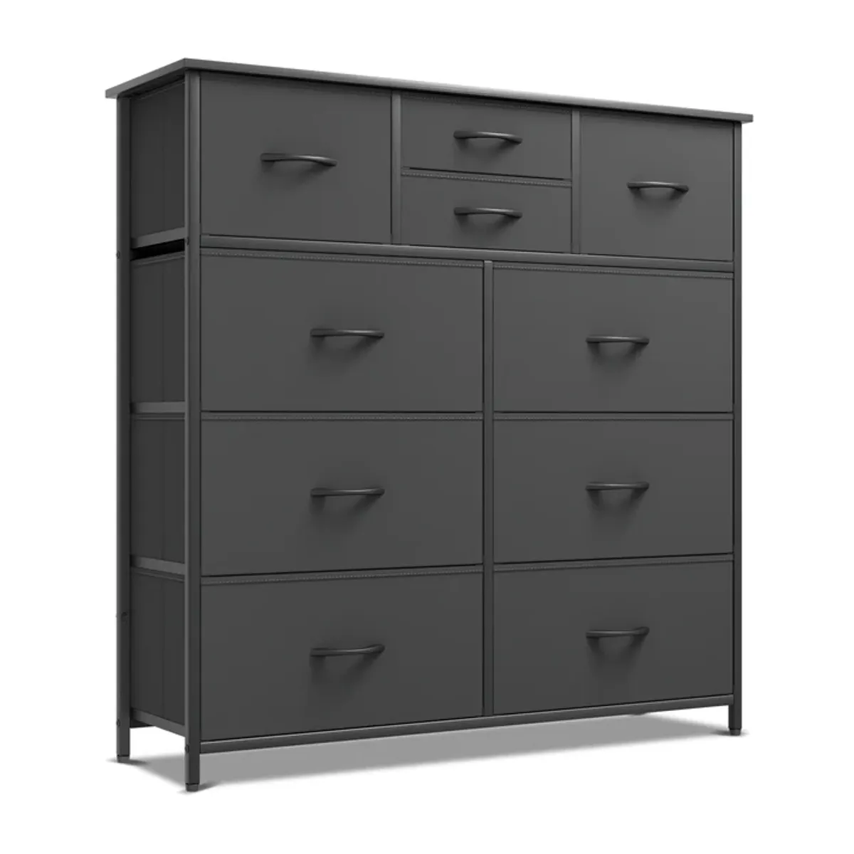 YOMYM - Armario de Almacenamiento con 10 Cajones Relieve negro 99×30×100cm