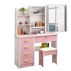 UENMI - Juego De Tocador Con Espejo Iluminado Regulable, 4 Cajones