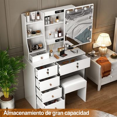 Imagen 2 del producto Juego De Tocador Tocador Con Espejo Y Luz