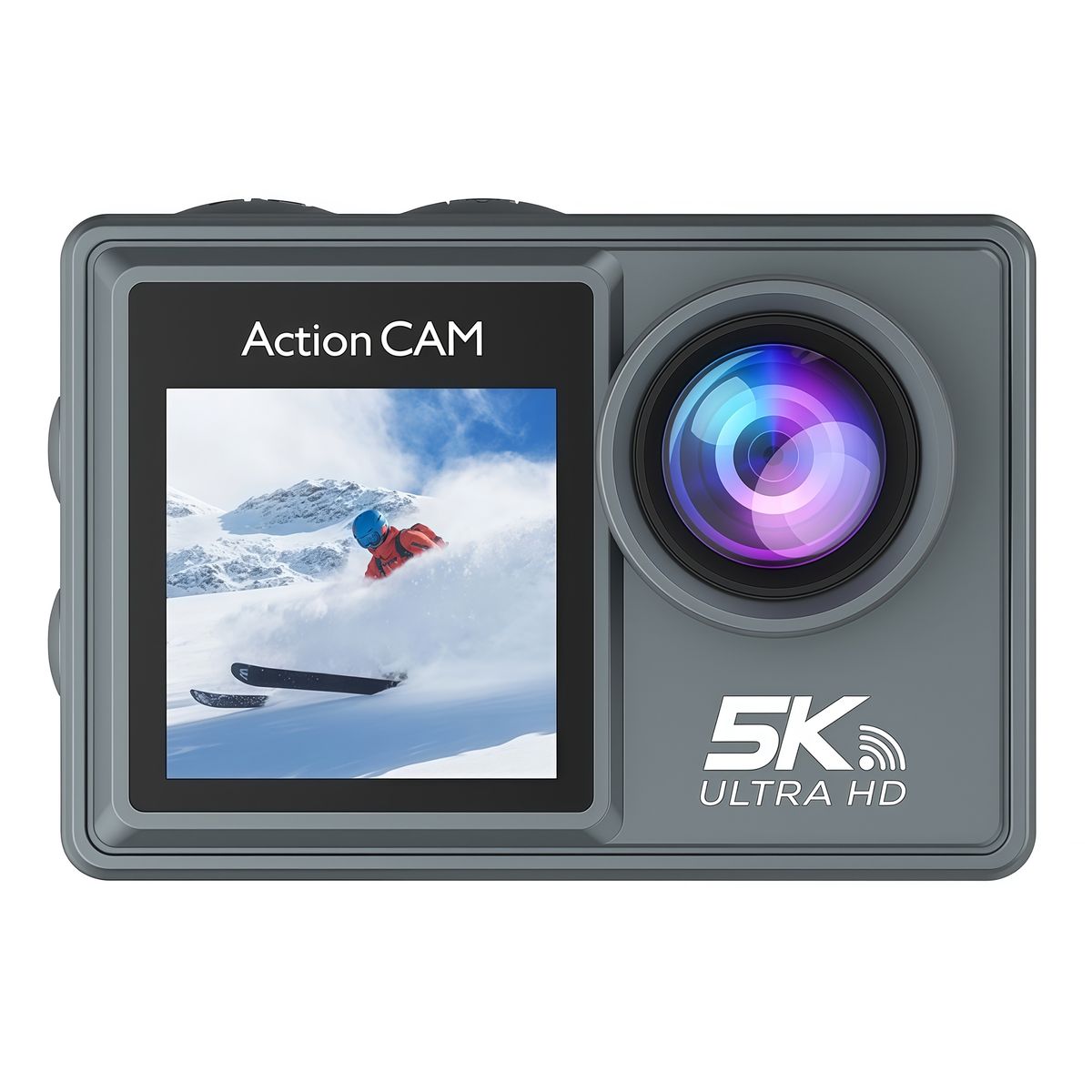 RENVMEXY - Cámara 5K Deportiva con Pantalla Táctil: Estabilización 6 Ejes y WiFi. ¡Incluye Accesorios!
