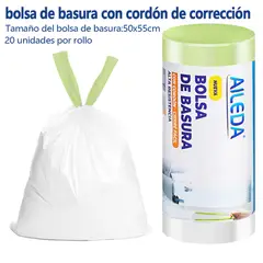 AILEDA - Bolsa Basura Baño Con Cordón Para Papeleira 50X55 Cms 20 Uni