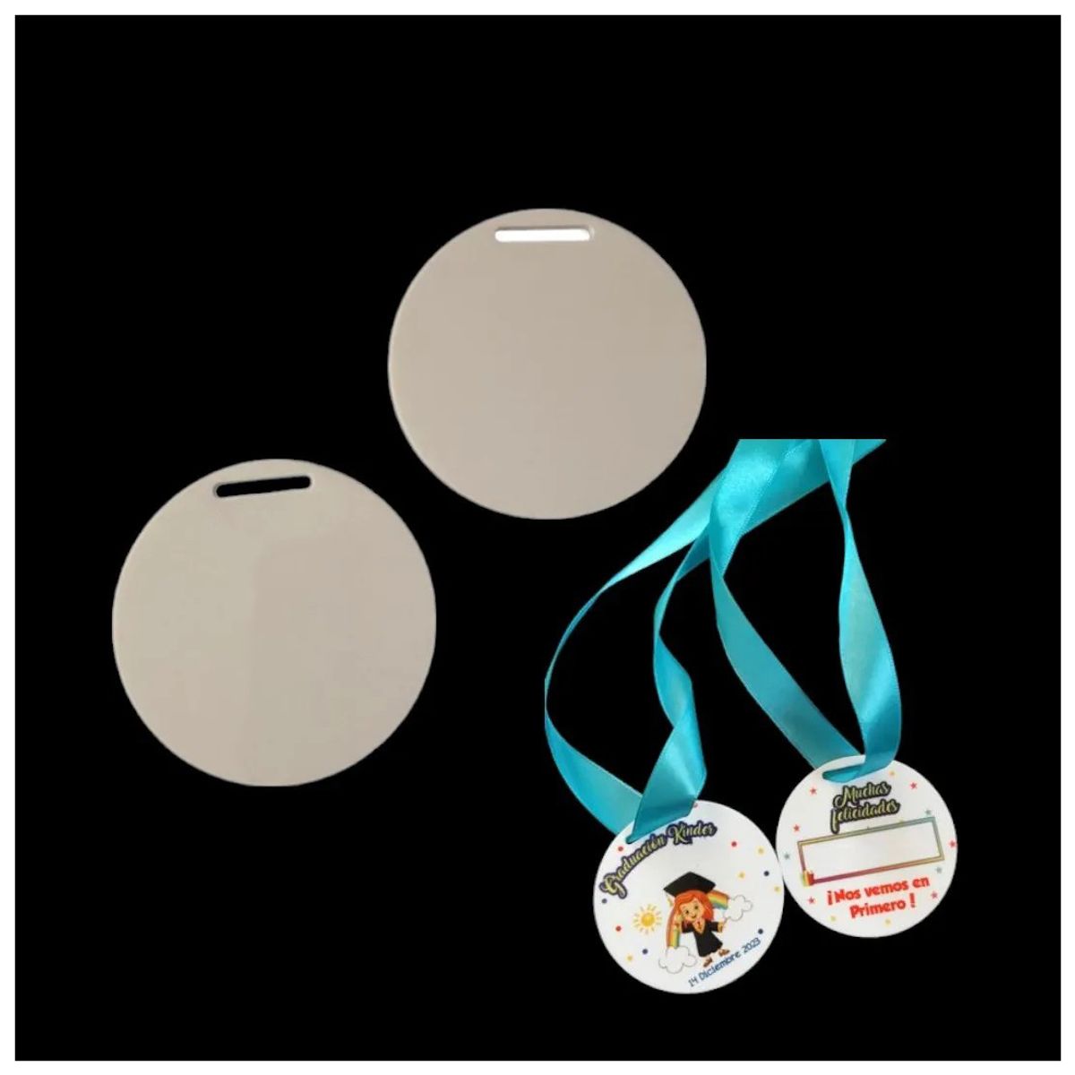 KUANGYE - 50 Medallas Sublimación 6 Cm