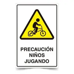 KUANGYE - Señal Precaución Niños Jugando 60x40cm Metálico