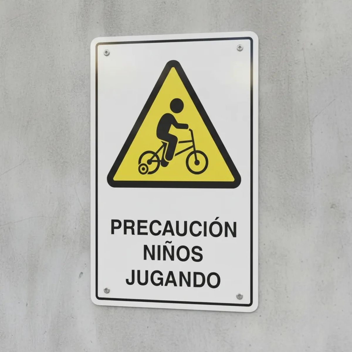 KUANGYE - Señal Precaución Niños Jugando 60x40cm Metálico