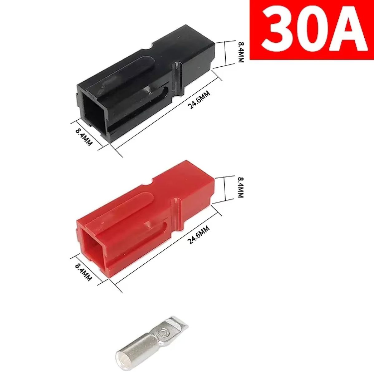SMH - Conector Tipo Anderson 30A Unipolar Rojo Negro Par PP30A
