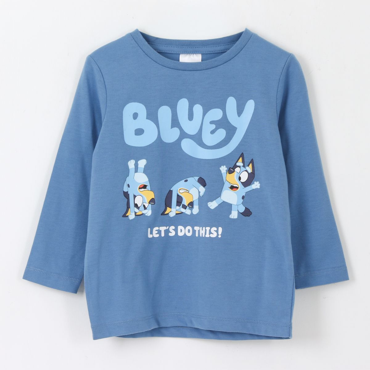 BLUEY - Polera Manga Larga Niña Lets Do This Azul Bluey