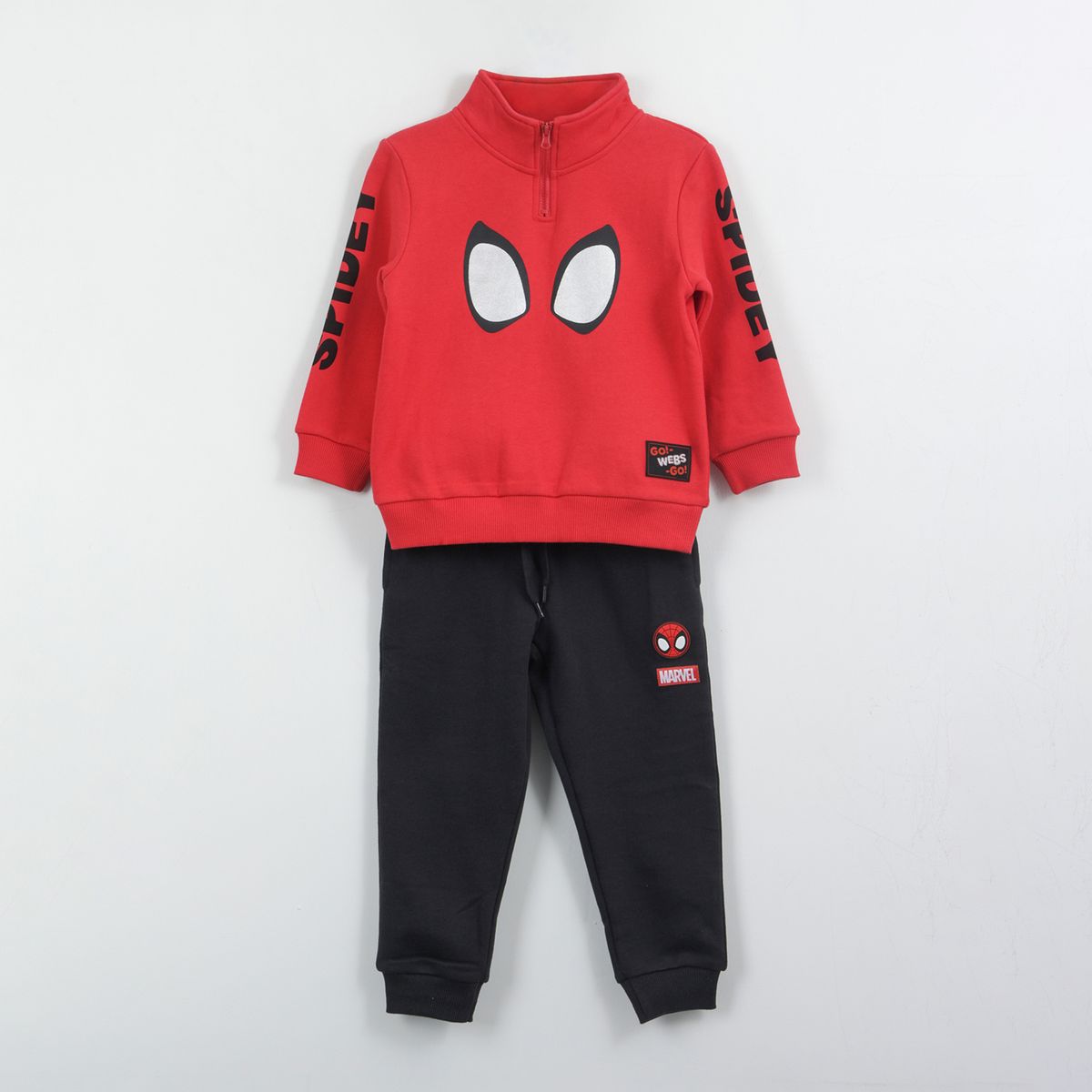 MARVEL - Conjunto Buzo Niño Print Spiderman Ojos Rojo Marvel