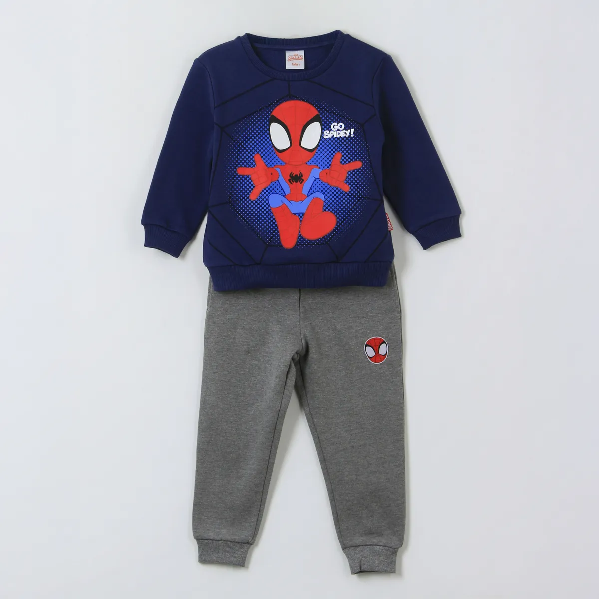 MARVEL - Conjunto Buzo Niño Print Go Spidey Azul Marvel