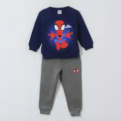 MARVEL - Conjunto Buzo Niño Print Go Spidey Azul