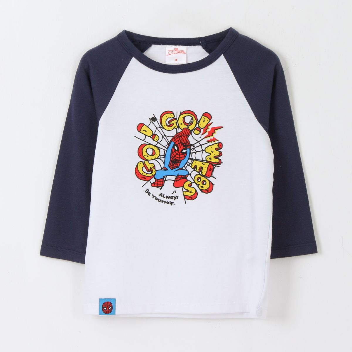 MARVEL - Polera Manga Larga Niño Go Go Webs Spiderman Blanco Marvel