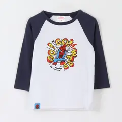 MARVEL - Polera Manga Larga Niño Go Go Webs Spiderman Blanco