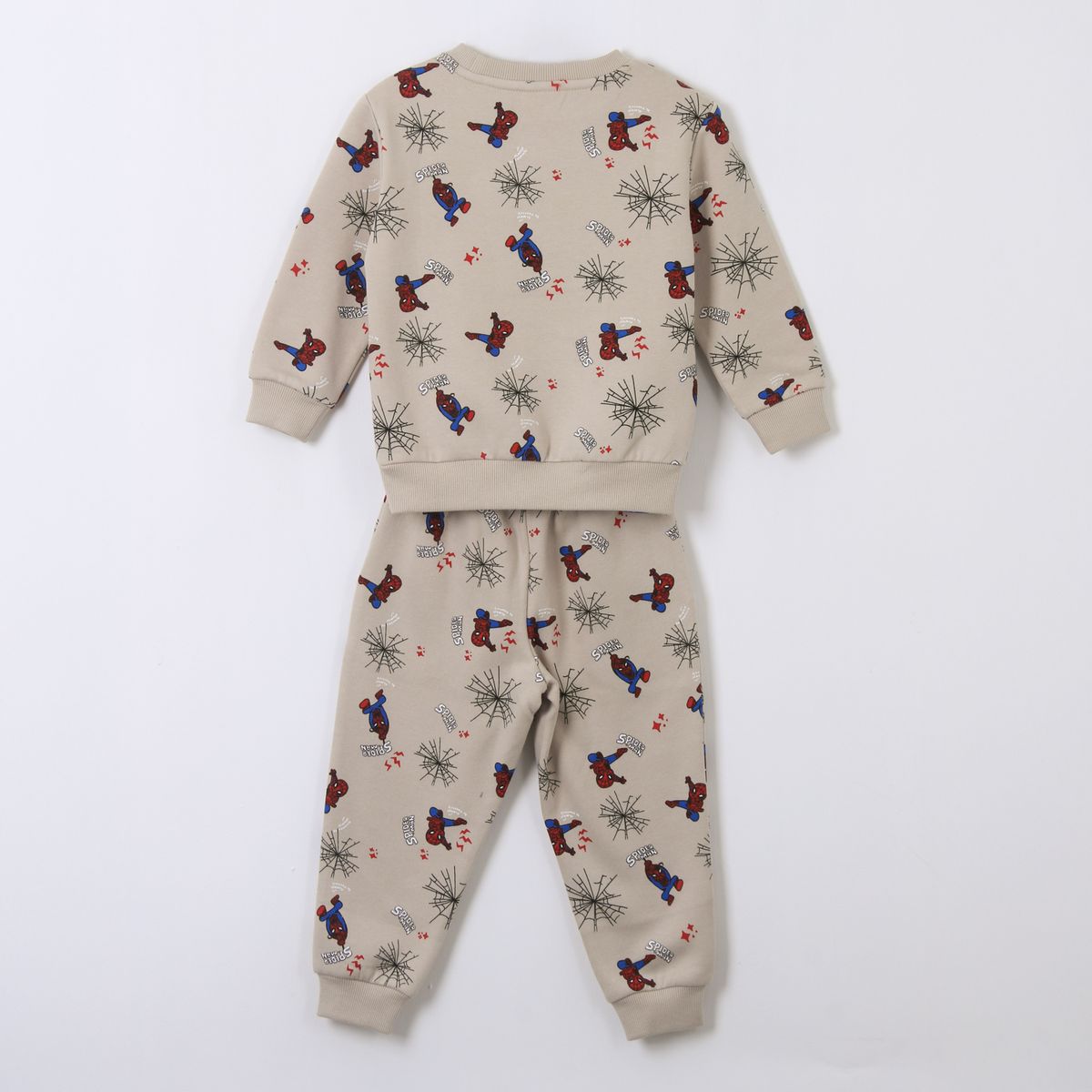 MARVEL - Conjunto Buzo Niño Full Print Spiderman Beige Marvel