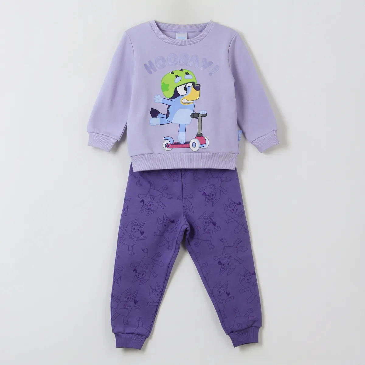 BLUEY - Conjunto Buzo Niña Hooray Scooter Morado Bluey