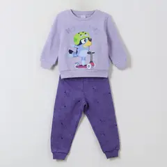 BLUEY - Conjunto Buzo Niña Hooray Scooter Morado