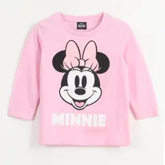 DISNEY - Polera Manga Larga Niña Minnie Face Rosado