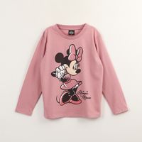 Polera Manga Larga Niña Minnie Mouse Rosado