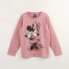DISNEY - Polera Manga Larga Niña Minnie Mouse Rosado