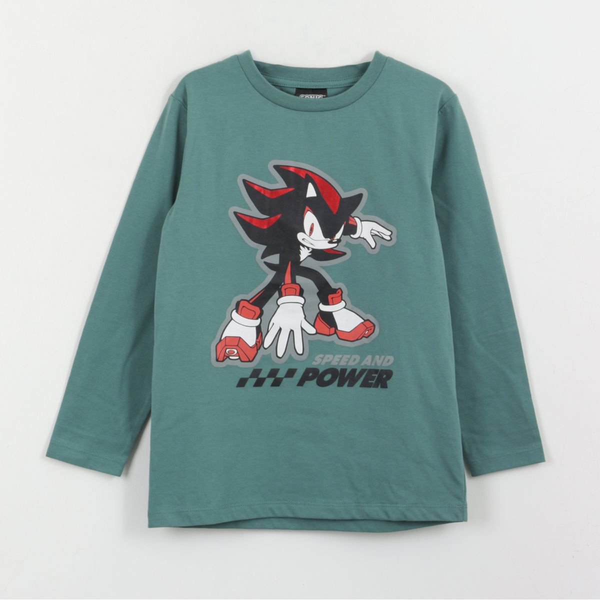 SONIC - Polera Manga Larga Niño Shadow Speed And Power Verde Sonic