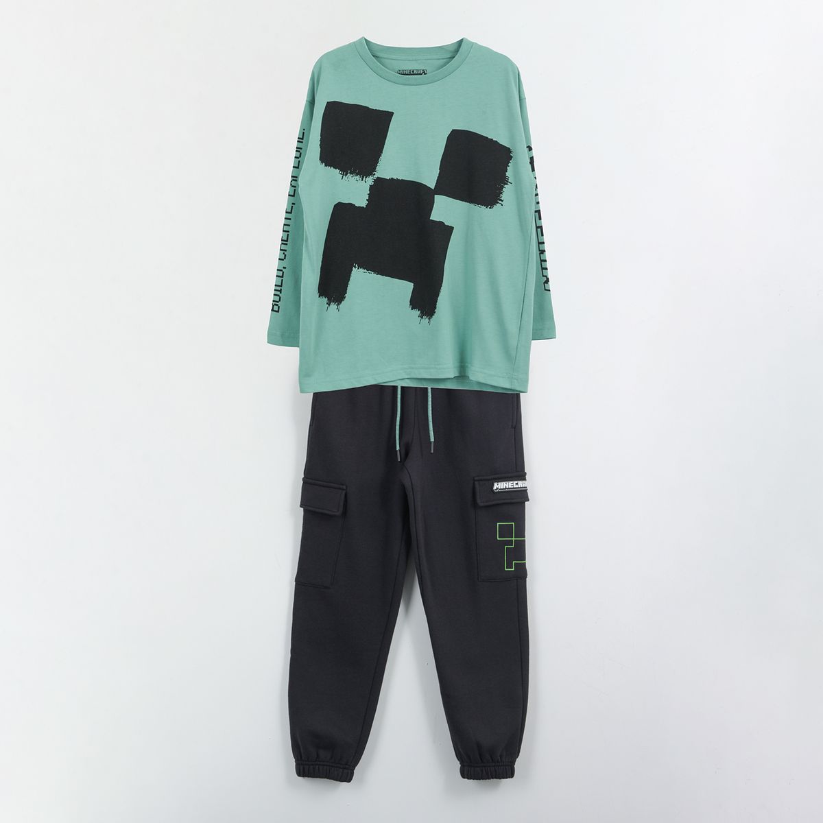 MINECRAFT - Conjunto Niño Creeper Cargo Verde Minecraft