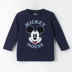 DISNEY - Polera Manga Larga Niño Mickey Mouse Azul Marino